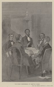 Fredskonferansen på Hampton Roads (litho)