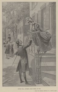 Upper Wall Street, New York, i 1783 (litho) av J. (after) Steeple Davis