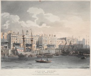 Customs House, fra Themsen av J. Bluck