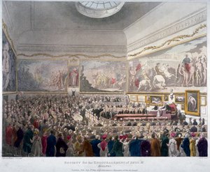 Møte for Society of Arts i Adelphi Buildings, Westminster, London, 1809