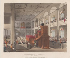 Filantropisk selskap, kapellet, 1. april 1809., 1. april 1809. av J. Bluck