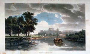 Utsikt over Windsor fra Themsen, Berkshire, c1820