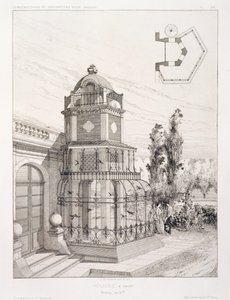 Voliere for sangfugler, fra et volum av design av forskjellige arkitekter, pub. Morel & Cie, Paris, ca. 1880