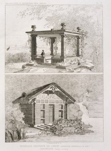 Terrasse dekket med sement, og bue designet av Danjoy, ca. 1880