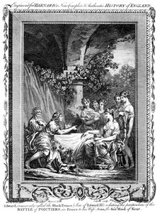 Edward, den svarte prinsen, forteller om detaljene i slaget ved Poictiers, 1800-tallet.