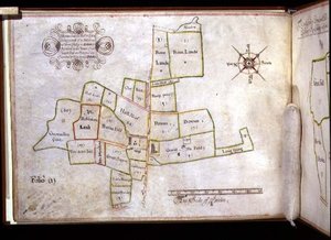 Arkiv 5674 Kart over landene til Hornechurch Hall i Essex, eid av New College, Oxford av J. E. Coffin