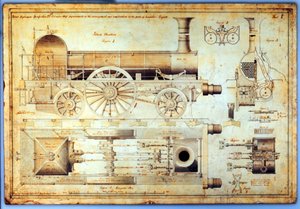Stephensons "Long Boiler" lokomotiv, 1841 av J. Farley