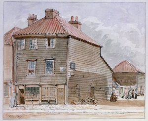 Utsikt over et gammelt hus i High Street, Lambeth av J. Findley
