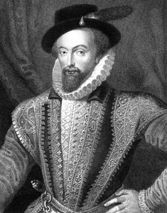 Sir Walter Raleigh , engelsk forfatter, poet, hoffmann, eventyrer og oppdagelsesreisende, 1821. av J Fitler