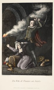 The Fate of Chowles and Judith, fra Old Saint Pauls, pub. 1847 (håndfarget gravering) av J. Franklin