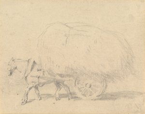 En hest som trekker et lass med høy av J. Frederick Tayler