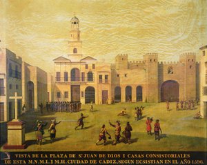Plaza de San Juan de Dios i 1596 (olje på lerret) av J. Garcia