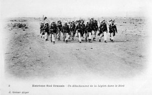 En avdeling av den franske fremmedlegionen i Sahara-ørkenen, Algerie, c1905