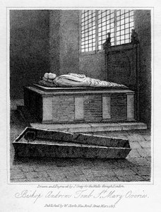Biskop Andrews grav, St Mary Overies Church, Southwark, London, 1817.