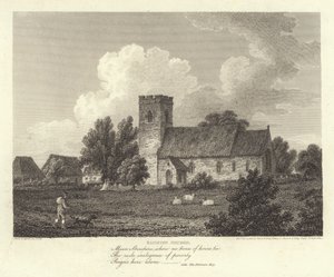 Robert Bloomfield, poet: Sapiston Church (gravering)