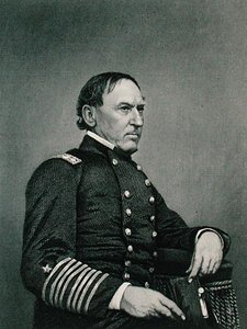 David Glasgow Farragut (1801-70), gravert etter et fotografi av William G. Jackman (fl.c.1840-60) (gravering) av J. Gurney and Son