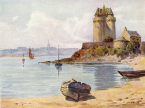 La Tour Solidor, Saint Servan (farge litho)