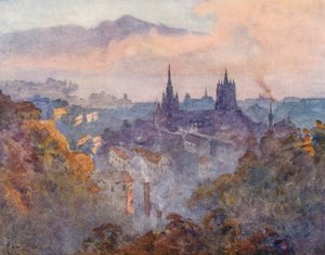Lausanne fra Signal (fargelitografi) av J. Hardwicke Lewis