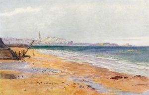 St Malo, Grand og Petit Bey, fra Rochebonne (farge litho)
