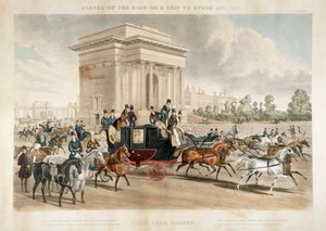 Hestevogner langs Hyde Park Corner, London, 1838