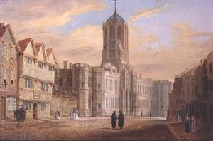 Oxford: Tom Tower og West Front of Christ Church College av J. Harwood