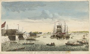 Utsikt over Blackwall mot Greenwich av J. Heudelot