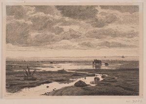 Utløpet av elven i stranden av J. Hildebrand