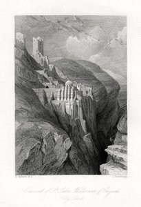Klosteret St. Saba, Engadi villmark, Det hellige land, 1800-tallet. av J. Horsburgh