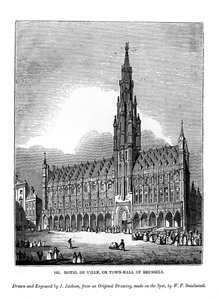 Hotel de Ville, eller rådhuset i Brussel, 1843