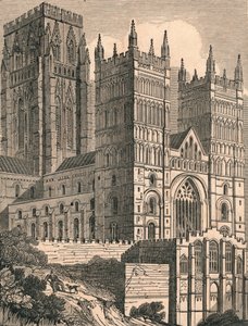 Nordvestutsikt over Durham Cathedral, c1843. av J. Jackson