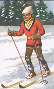 Kanadisk gutt, fra MacMillan skoleplakater, ca. 1950-60-tallet (litho-farge) av J. Macfarlane