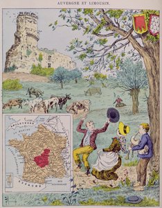 Auvergne og Limousin, illustrasjon for Le Tour de France av Marie de Grandmaison, 1893 av J. Maurel