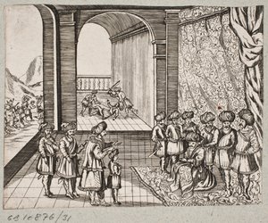 Illustrasjon til Adam Olearius, "Persisk Rosenthal av en genial poet Schich Saadi […]", Schleswig 1660