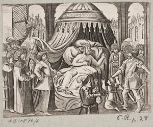Illustrasjon til Adam Olearius, "Persisk Rosenthal av en genial poet Schich Saadi […]", Schleswig 1660 av J. Muller