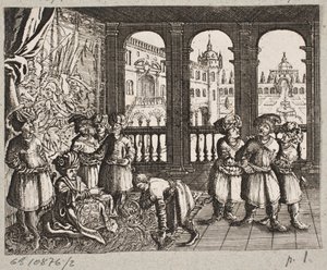 Illustrasjon til Adam Olearius, "Persisk Rosenthal av en genial poet Schich Saadi […]", Schleswig 1660