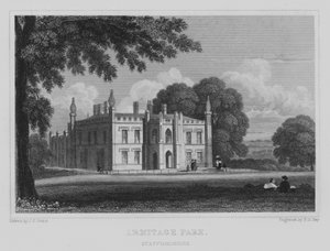 Armitage Park, Staffordshire (gravering) av John Preston Neale