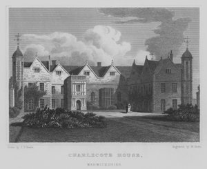 Charlecote House, Warwickshire (gravering) av John Preston Neale