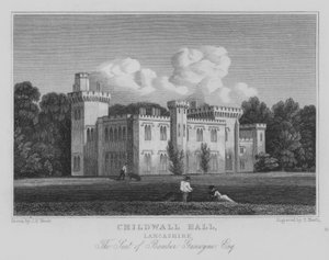 Childwall Hall, Lancashire, The Seat of Bamber Gascoyne, Esquire (gravering) av John Preston Neale