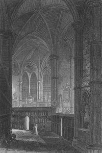 Inngang til South Aisle, Westminster Abbey (gravering) av John Preston Neale