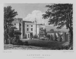 Langton Hall, Leicestershire (gravering) av John Preston Neale