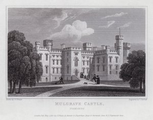 Mulgrave Castle, Yorkshire (gravering) av John Preston Neale