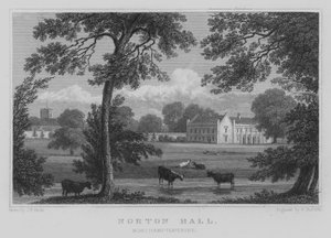Norton Hall, Northamptonshire (gravering) av John Preston Neale