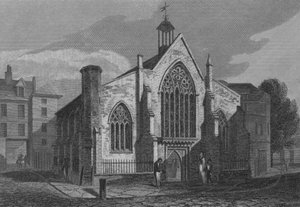 Den nederlandske kirken, Austin Friars, London (gravering) av John Preston Neale