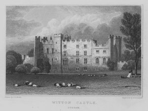 Witton Castle, Durham (gravering) av John Preston Neale