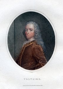 Francois Marie Arouet Voltaire , fransk skribent og satiriker fra 1700-tallet, 1828.