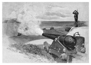25 tonns pistol ved Middle Head, Sydney, New South Wales, Australia, 1886.