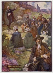 Væpnede vaktposter holder vakt under et møte med Scottish Covenanters, 1600-tallet