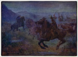 Raid in the Anglo-Scottish Borders av Border Reivers, tidlig på 1500-tallet