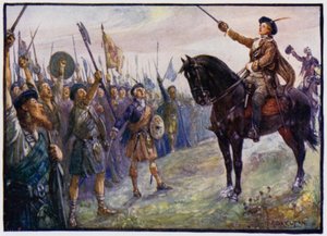 Den 25 år gamle Bonnie Prince Charlie henvendte seg til troppene sine, Jacobite Rising of 1745