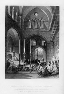Inngangen til Den hellige grav, Jerusalem, Israel, 1841.